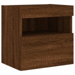 vidaXL Comodă TV de perete cu lumini LED, stejar maro, 40x30x40 cm vidaXL Comodă TV de perete cu lumini LED, stejar maro, 40x30x40 cm