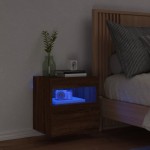 vidaXL Comodă TV de perete cu lumini LED, stejar maro, 40x30x40 cm vidaXL Comodă TV de perete cu lumini LED, stejar maro, 40x30x40 cm