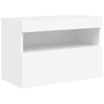vidaXL Comodă TV de perete cu lumini LED, alb, 60x30x40 cm vidaXL Comodă TV de perete cu lumini LED, alb, 60x30x40 cm