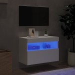 vidaXL Comodă TV de perete cu lumini LED, alb, 60x30x40 cm vidaXL Comodă TV de perete cu lumini LED, alb, 60x30x40 cm