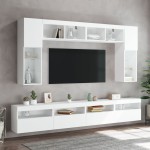 vidaXL Comodă TV de perete cu lumini LED, alb, 60x30x40 cm vidaXL Comodă TV de perete cu lumini LED, alb, 60x30x40 cm