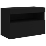 vidaXL Comodă TV de perete cu lumini LED, negru, 60x30x40 cm vidaXL Comodă TV de perete cu lumini LED, negru, 60x30x40 cm