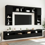 vidaXL Comodă TV de perete cu lumini LED, negru, 60x30x40 cm vidaXL Comodă TV de perete cu lumini LED, negru, 60x30x40 cm