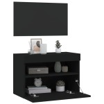 vidaXL Comodă TV de perete cu lumini LED, negru, 60x30x40 cm vidaXL Comodă TV de perete cu lumini LED, negru, 60x30x40 cm