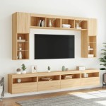 vidaXL Comodă TV de perete cu LED, 2 buc. stejar sonoma, 60x30x40 cm vidaXL Comodă TV de perete cu LED, 2 buc. stejar sonoma, 60x30x40 cm