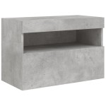 vidaXL Comodă TV de perete cu lumini LED, gri beton, 60x30x40 cm vidaXL Comodă TV de perete cu lumini LED, gri beton, 60x30x40 cm
