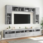 vidaXL Comodă TV de perete cu lumini LED, gri beton, 60x30x40 cm vidaXL Comodă TV de perete cu lumini LED, gri beton, 60x30x40 cm