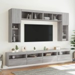 vidaXL Comodă TV de perete cu lumini LED, gri sonoma, 60x30x40 cm vidaXL Comodă TV de perete cu lumini LED, gri sonoma, 60x30x40 cm