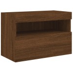 vidaXL Comodă TV de perete cu lumini LED, stejar maro, 60x30x40 cm vidaXL Comodă TV de perete cu lumini LED, stejar maro, 60x30x40 cm