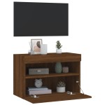 vidaXL Comodă TV de perete cu lumini LED, stejar maro, 60x30x40 cm vidaXL Comodă TV de perete cu lumini LED, stejar maro, 60x30x40 cm