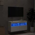 vidaXL Comodă TV de perete cu lumini LED, alb, 80x30x40 cm vidaXL Comodă TV de perete cu lumini LED, alb, 80x30x40 cm