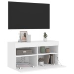 vidaXL Comodă TV de perete cu lumini LED, alb, 80x30x40 cm vidaXL Comodă TV de perete cu lumini LED, alb, 80x30x40 cm