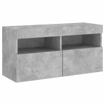vidaXL Comodă TV de perete cu lumini LED, gri beton, 80x30x40 cm vidaXL Comodă TV de perete cu lumini LED, gri beton, 80x30x40 cm