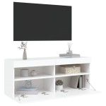 vidaXL Comodă TV de perete cu lumini LED, alb, 100x30x40 cm vidaXL Comodă TV de perete cu lumini LED, alb, 100x30x40 cm