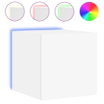 vidaXL Comodă TV de perete cu lumini LED, alb, 30,5x35x30 cm vidaXL Comodă TV de perete cu lumini LED, alb, 30,5x35x30 cm