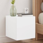 vidaXL Comodă TV de perete cu lumini LED, alb, 30,5x35x30 cm vidaXL Comodă TV de perete cu lumini LED, alb, 30,5x35x30 cm