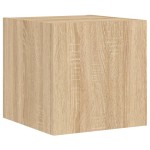 vidaXL Comodă TV de perete cu lumini LED, stejar sonoma, 30,5x35x30 cm vidaXL Comodă TV de perete cu lumini LED, stejar sonoma, 30,5x35x30 cm