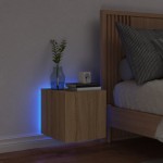vidaXL Comodă TV de perete cu lumini LED, stejar sonoma, 30,5x35x30 cm vidaXL Comodă TV de perete cu lumini LED, stejar sonoma, 30,5x35x30 cm