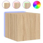 vidaXL Comodă TV de perete cu LED, 2 buc. stejar sonoma, 30,5x35x30 cm vidaXL Comodă TV de perete cu LED, 2 buc. stejar sonoma, 30,5x35x30 cm