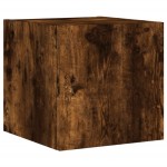 vidaXL Comodă TV de perete cu lumini LED, stejar fumuriu, 30,5x35x30cm vidaXL Comodă TV de perete cu lumini LED, stejar fumuriu, 30,5x35x30cm