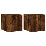vidaXL Comodă TV de perete cu LED, 2 buc. stejar fumuriu, 30,5x35x30cm vidaXL Comodă TV de perete cu LED, 2 buc. stejar fumuriu, 30,5x35x30cm