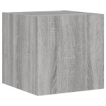 vidaXL Comodă TV de perete cu lumini LED, gri sonoma, 30,5x35x30 cm vidaXL Comodă TV de perete cu lumini LED, gri sonoma, 30,5x35x30 cm