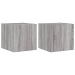 vidaXL Comode TV cu lumini LED, 2 buc., gri sonoma, 30,5x35x30 cm
