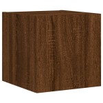 vidaXL Comodă TV de perete cu lumini LED, stejar maro, 30,5x35x30 cm vidaXL Comodă TV de perete cu lumini LED, stejar maro, 30,5x35x30 cm