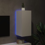 vidaXL Comodă TV de perete cu lumini LED, alb, 30,5x35x70 cm vidaXL Comodă TV de perete cu lumini LED, alb, 30,5x35x70 cm