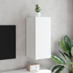 vidaXL Comodă TV de perete cu lumini LED, alb, 30,5x35x70 cm vidaXL Comodă TV de perete cu lumini LED, alb, 30,5x35x70 cm
