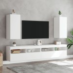vidaXL Comodă TV de perete cu lumini LED, alb, 30,5x35x70 cm vidaXL Comodă TV de perete cu lumini LED, alb, 30,5x35x70 cm