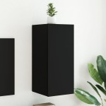 vidaXL Comodă TV de perete cu lumini LED, negru, 30,5x35x70 cm vidaXL Comodă TV de perete cu lumini LED, negru, 30,5x35x70 cm