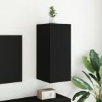 vidaXL Comodă TV de perete cu lumini LED, negru, 30,5x35x70 cm vidaXL Comodă TV de perete cu lumini LED, negru, 30,5x35x70 cm