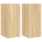 vidaXL Comodă TV de perete cu LED, 2 buc. stejar sonoma, 30,5x35x70 cm vidaXL Comodă TV de perete cu LED, 2 buc. stejar sonoma, 30,5x35x70 cm