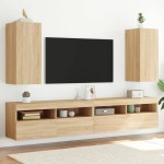 vidaXL Comodă TV de perete cu LED, 2 buc. stejar sonoma, 30,5x35x70 cm vidaXL Comodă TV de perete cu LED, 2 buc. stejar sonoma, 30,5x35x70 cm
