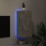 vidaXL Comodă TV de perete cu lumini LED, gri beton, 30,5x35x70 cm vidaXL Comodă TV de perete cu lumini LED, gri beton, 30,5x35x70 cm
