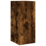 vidaXL Comodă TV de perete cu lumini LED, stejar fumuriu, 30,5x35x70cm vidaXL Comodă TV de perete cu lumini LED, stejar fumuriu, 30,5x35x70cm