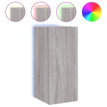 vidaXL Comodă TV de perete cu lumini LED, gri sonoma, 30,5x35x70 cm vidaXL Comodă TV de perete cu lumini LED, gri sonoma, 30,5x35x70 cm