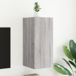 vidaXL Comodă TV de perete cu lumini LED, gri sonoma, 30,5x35x70 cm vidaXL Comodă TV de perete cu lumini LED, gri sonoma, 30,5x35x70 cm