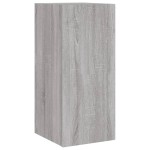 vidaXL Comodă TV de perete cu lumini LED, gri sonoma, 30,5x35x70 cm vidaXL Comodă TV de perete cu lumini LED, gri sonoma, 30,5x35x70 cm