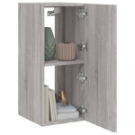 vidaXL Comodă TV de perete cu lumini LED, gri sonoma, 30,5x35x70 cm vidaXL Comodă TV de perete cu lumini LED, gri sonoma, 30,5x35x70 cm