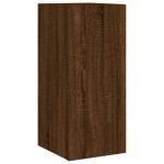 vidaXL Comodă TV de perete cu lumini LED, stejar maro, 30,5x35x70 cm vidaXL Comodă TV de perete cu lumini LED, stejar maro, 30,5x35x70 cm