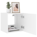 vidaXL Comodă TV de perete cu lumini LED, alb, 40,5x35x40 cm vidaXL Comodă TV de perete cu lumini LED, alb, 40,5x35x40 cm