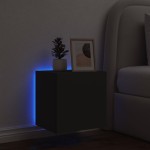 vidaXL Comodă TV de perete cu lumini LED, negru, 40,5x35x40 cm vidaXL Comodă TV de perete cu lumini LED, negru, 40,5x35x40 cm