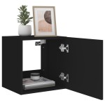 vidaXL Comodă TV de perete cu lumini LED, negru, 40,5x35x40 cm vidaXL Comodă TV de perete cu lumini LED, negru, 40,5x35x40 cm
