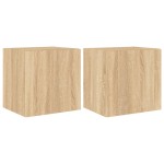 vidaXL Comodă TV de perete cu LED, 2 buc. stejar sonoma, 40,5x35x40 cm vidaXL Comodă TV de perete cu LED, 2 buc. stejar sonoma, 40,5x35x40 cm