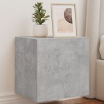 vidaXL Comodă TV de perete cu lumini LED, gri beton, 40,5x35x40 cm vidaXL Comodă TV de perete cu lumini LED, gri beton, 40,5x35x40 cm