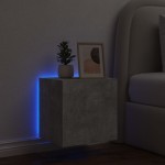 vidaXL Comodă TV de perete cu lumini LED, gri beton, 40,5x35x40 cm vidaXL Comodă TV de perete cu lumini LED, gri beton, 40,5x35x40 cm