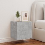 vidaXL Comodă TV de perete cu lumini LED, gri beton, 40,5x35x40 cm vidaXL Comodă TV de perete cu lumini LED, gri beton, 40,5x35x40 cm