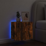 vidaXL Comodă TV de perete cu lumini LED, stejar fumuriu, 40,5x35x40cm vidaXL Comodă TV de perete cu lumini LED, stejar fumuriu, 40,5x35x40cm